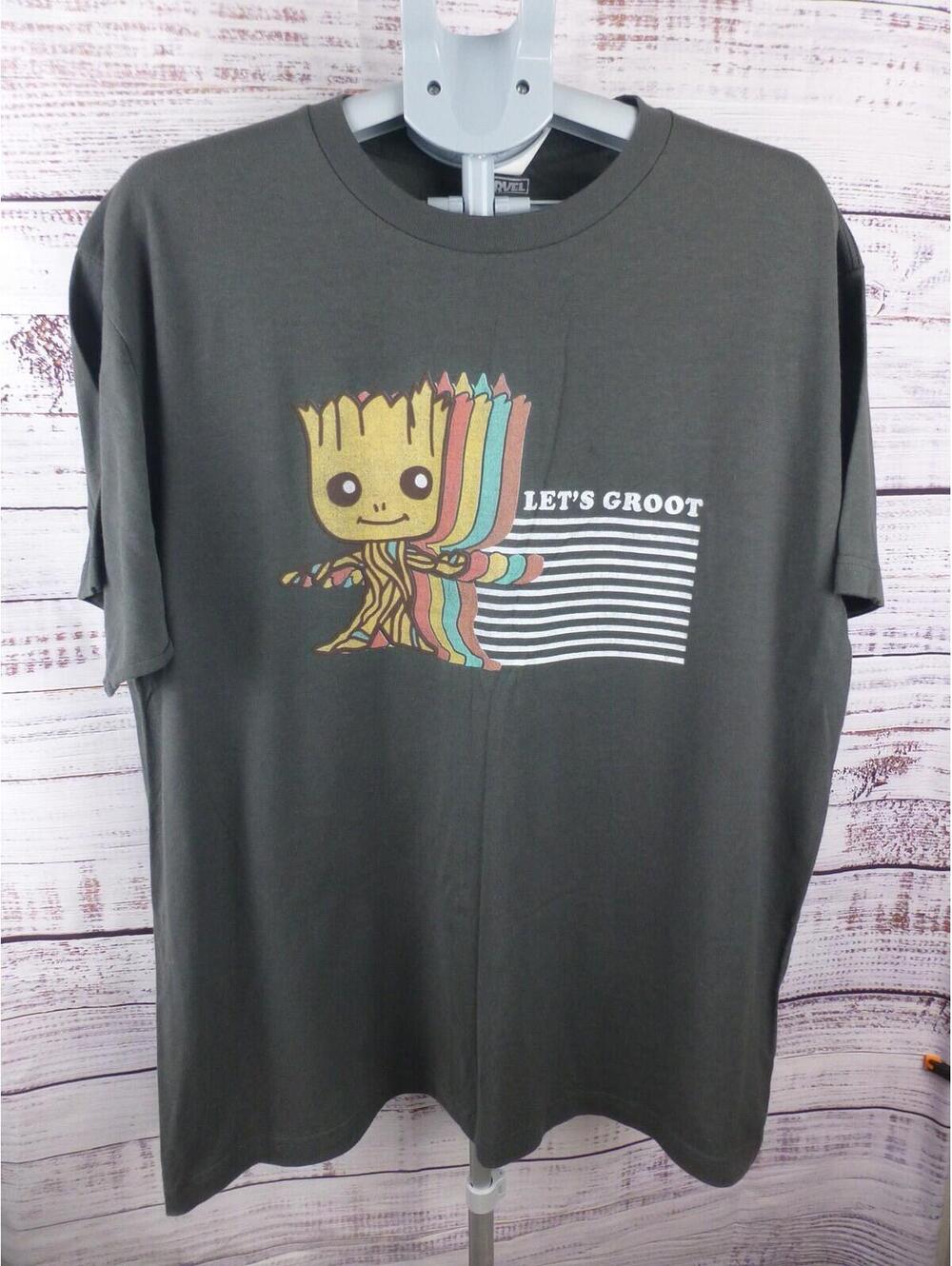 Marvel Groot "Let's Groot" T-Shirt Men's XL Charcoal Gray Guardians of the G5